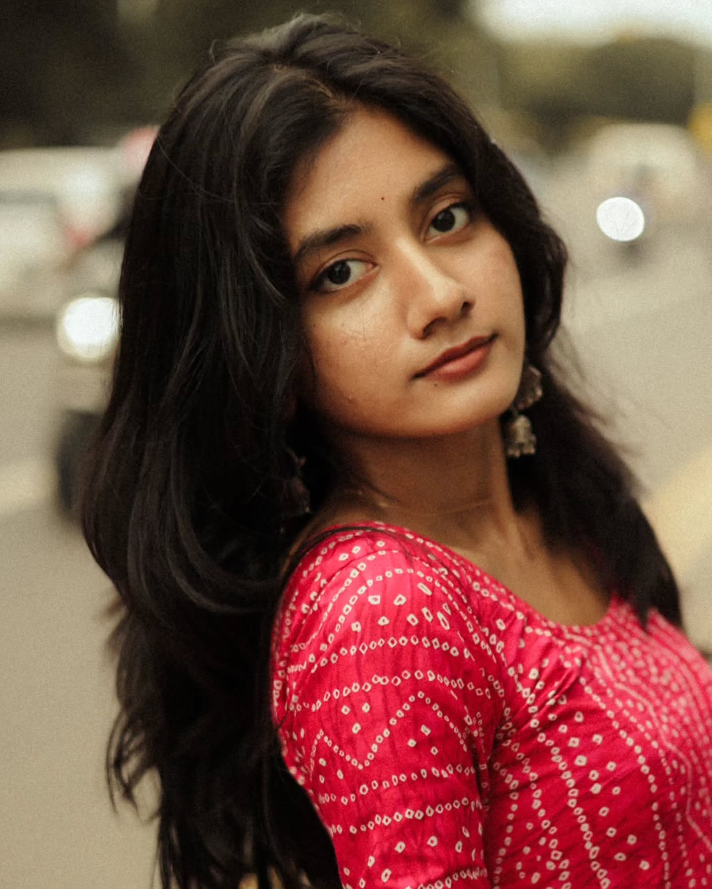 Fana- Bandhani printed top with round necK