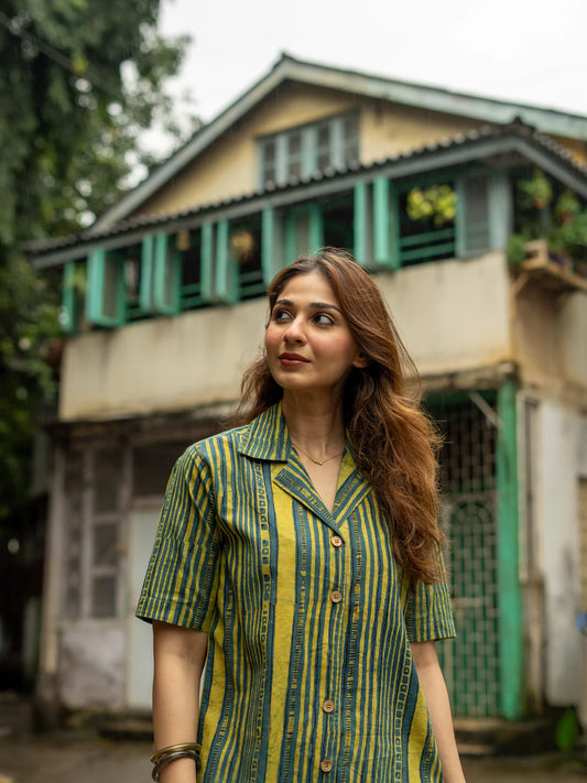 Kni- Women’s Striped Shirt-Style Tunic