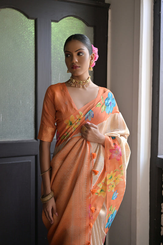 Shibori- Turquoise Silk saree ,tussar saree