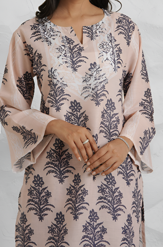 Pari- Kurtis set Bandhani printed kurti top with round neck