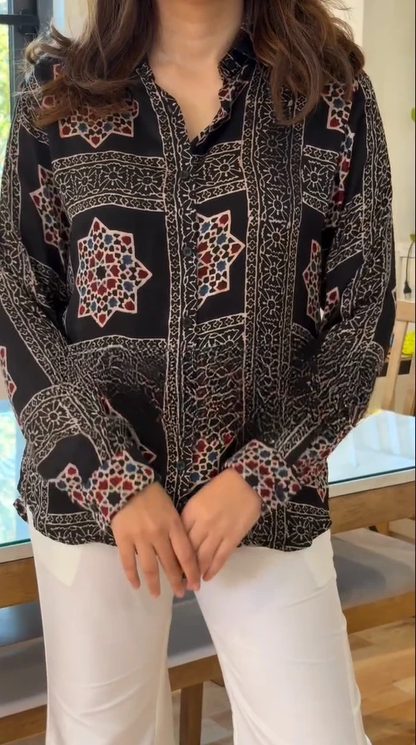 Hemi - Ajrakh Print shirt cord-set for women