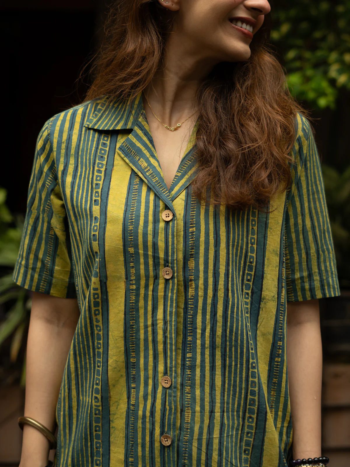 Kni- Women’s Striped Shirt-Style Tunic