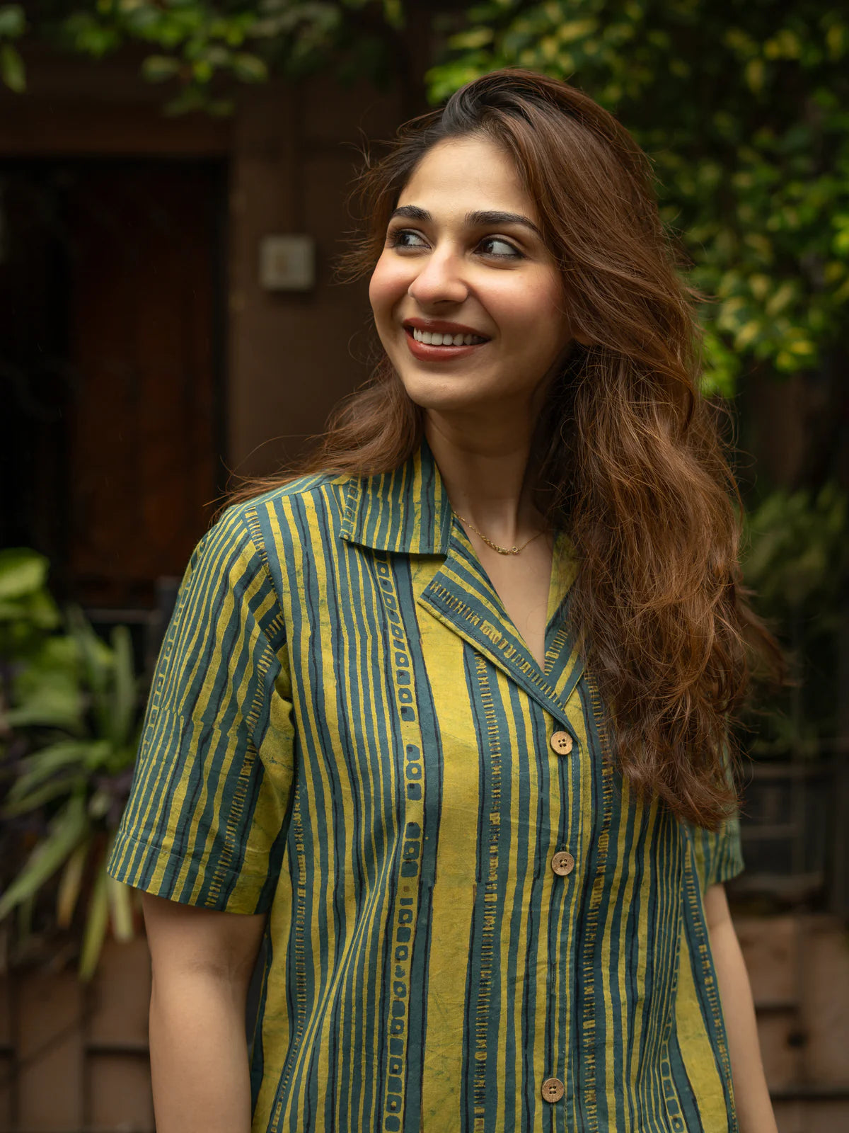 Kni- Women’s Striped Shirt-Style Tunic