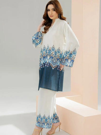 Jemi -Premium Cotton Co-ord Set - Long Tunic with Wide Leg Palazzos