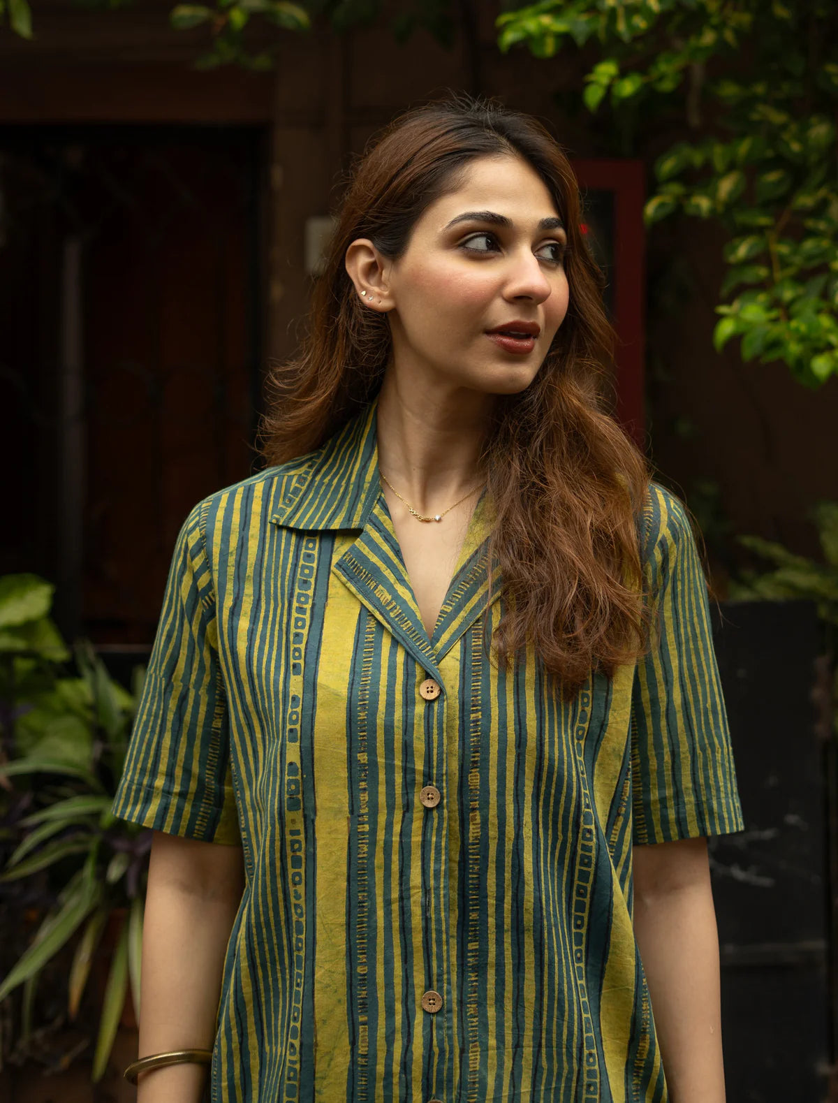 Kni- Women’s Striped Shirt-Style Tunic