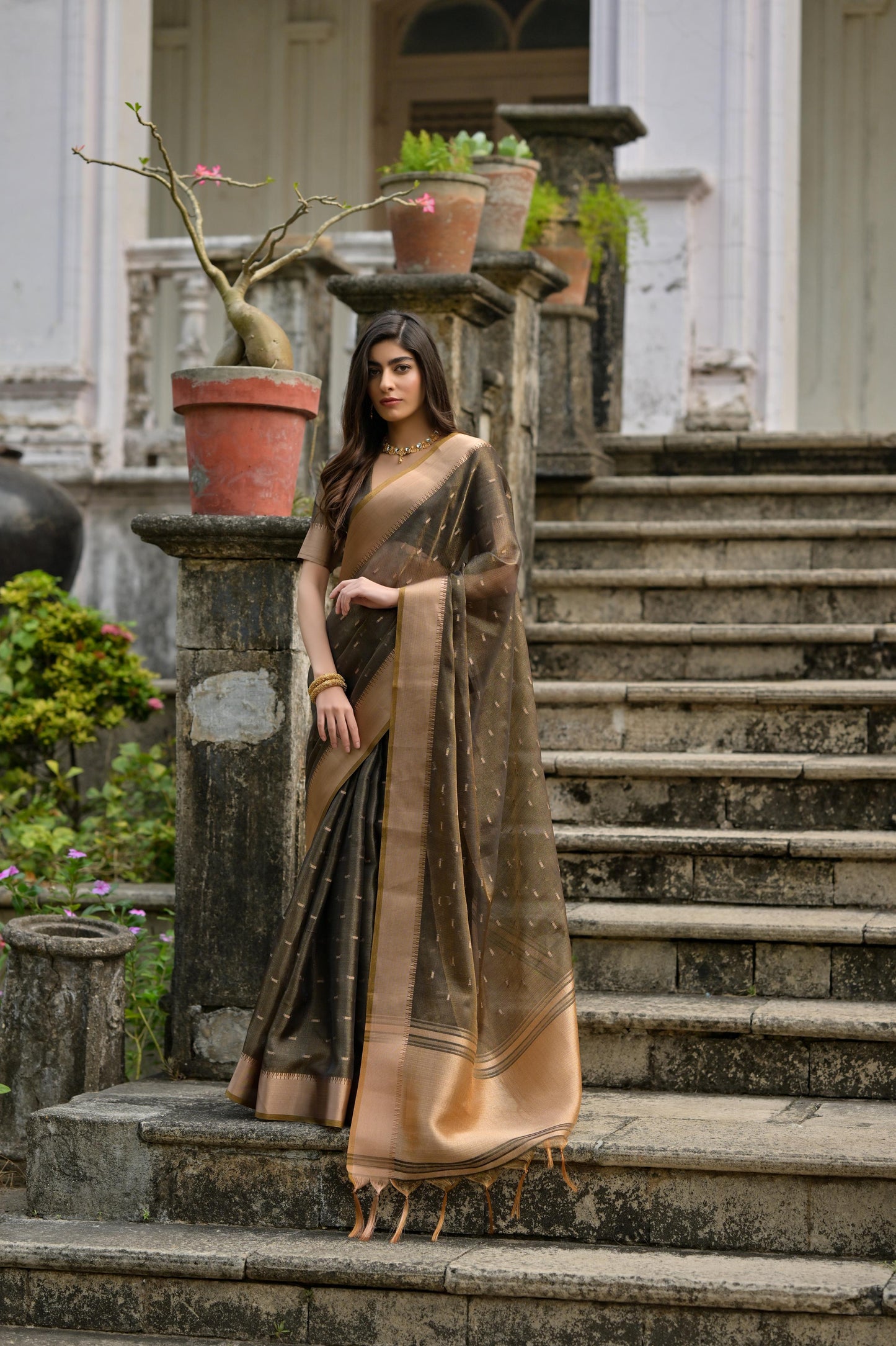 Kenvi- Cyan Soft Kalyani Silk Saree