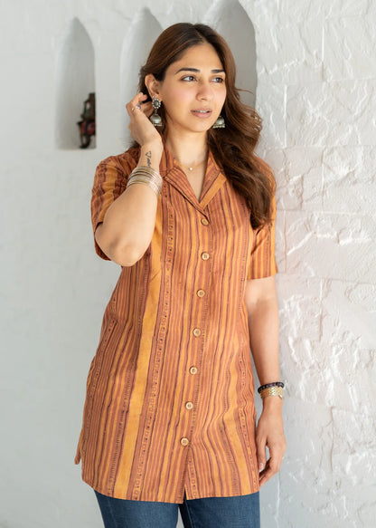 Ani- Women’s Striped Shirt-Style Tunic