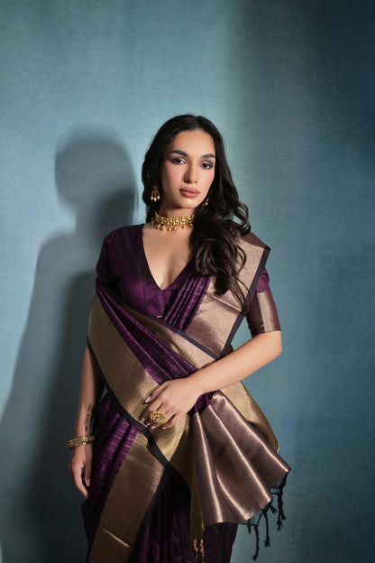 Mori- Emerald Glow – Raw Silk Elegance