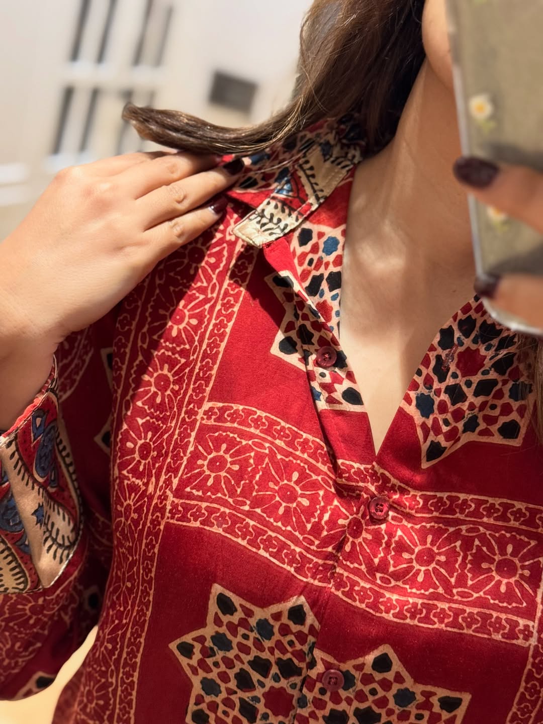 Hemi - Ajrakh Print shirt cord-set for women