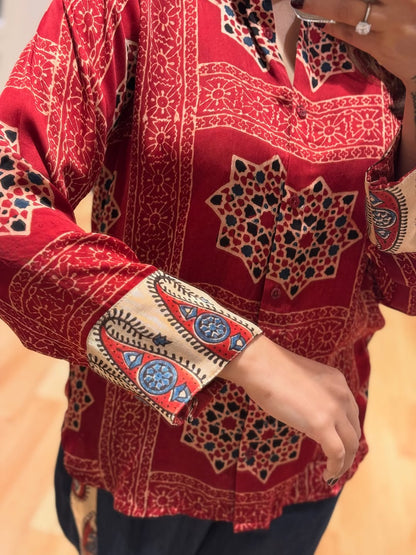 Hemi - Ajrakh Print shirt cord-set for women