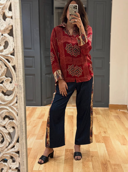 Hemi - Ajrakh Print shirt cord-set for women