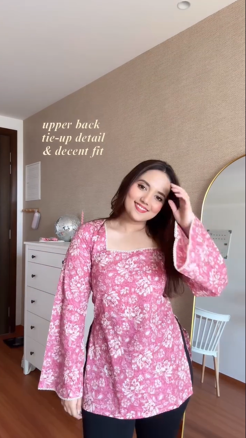 Denny- Women’s Floral Printed Long Top