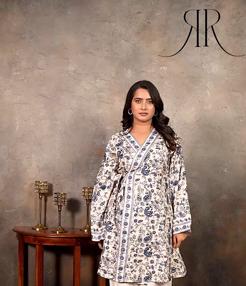 Miru_2.0 - Botanical Print Kimono Style Kurta