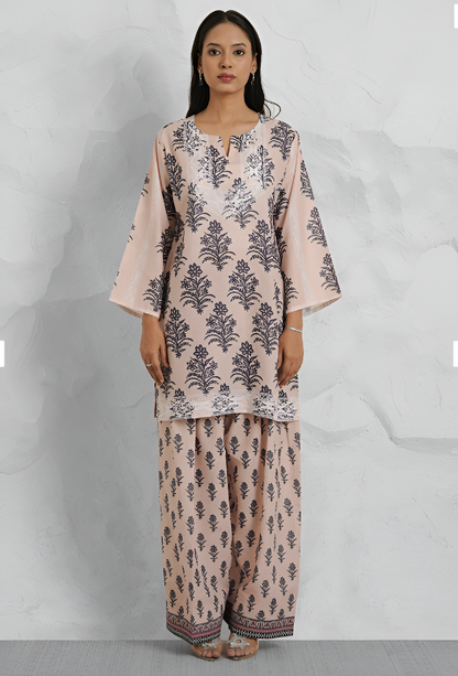 Pari- Kurtis set Bandhani printed kurti top with round neck