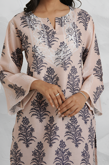 Pari- Kurtis set Bandhani printed kurti top with round neck