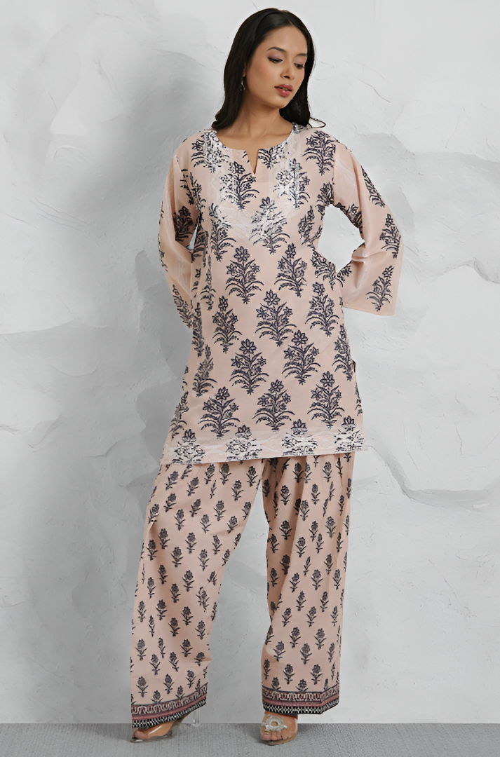 Pari- Kurtis set Bandhani printed kurti top with round neck