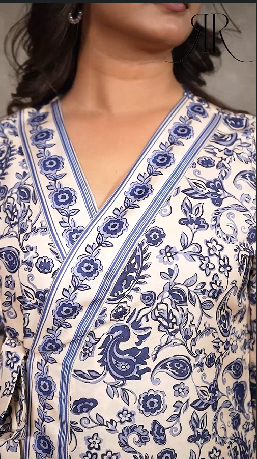 Miru - Botanical Print Kimono Style Kurta Set for Women