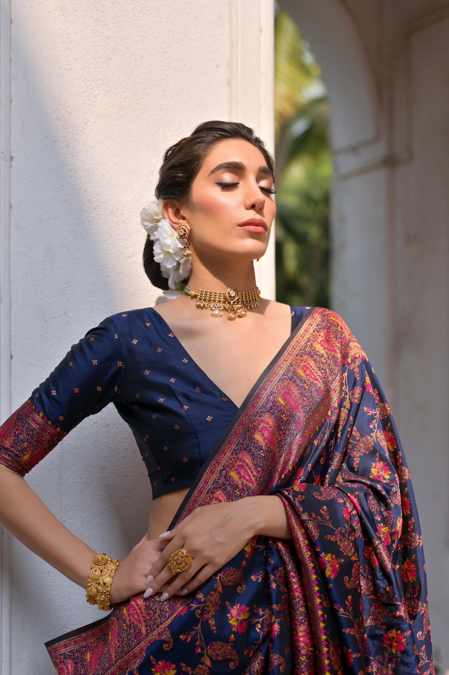 Taj - Andaaz – Rich Zari Silk in Emerald Glow