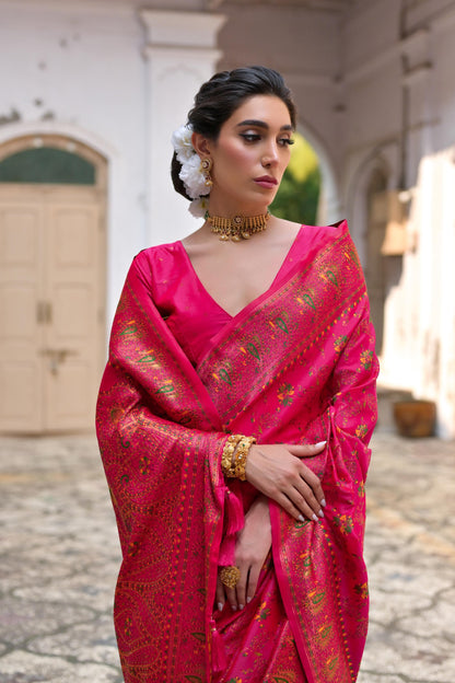 Taj - Andaaz – Rich Zari Silk in Emerald Glow