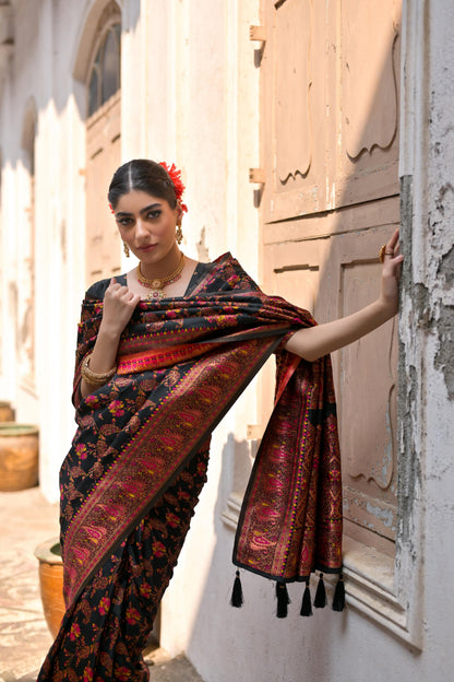 Taj - Andaaz – Rich Zari Silk in Emerald Glow