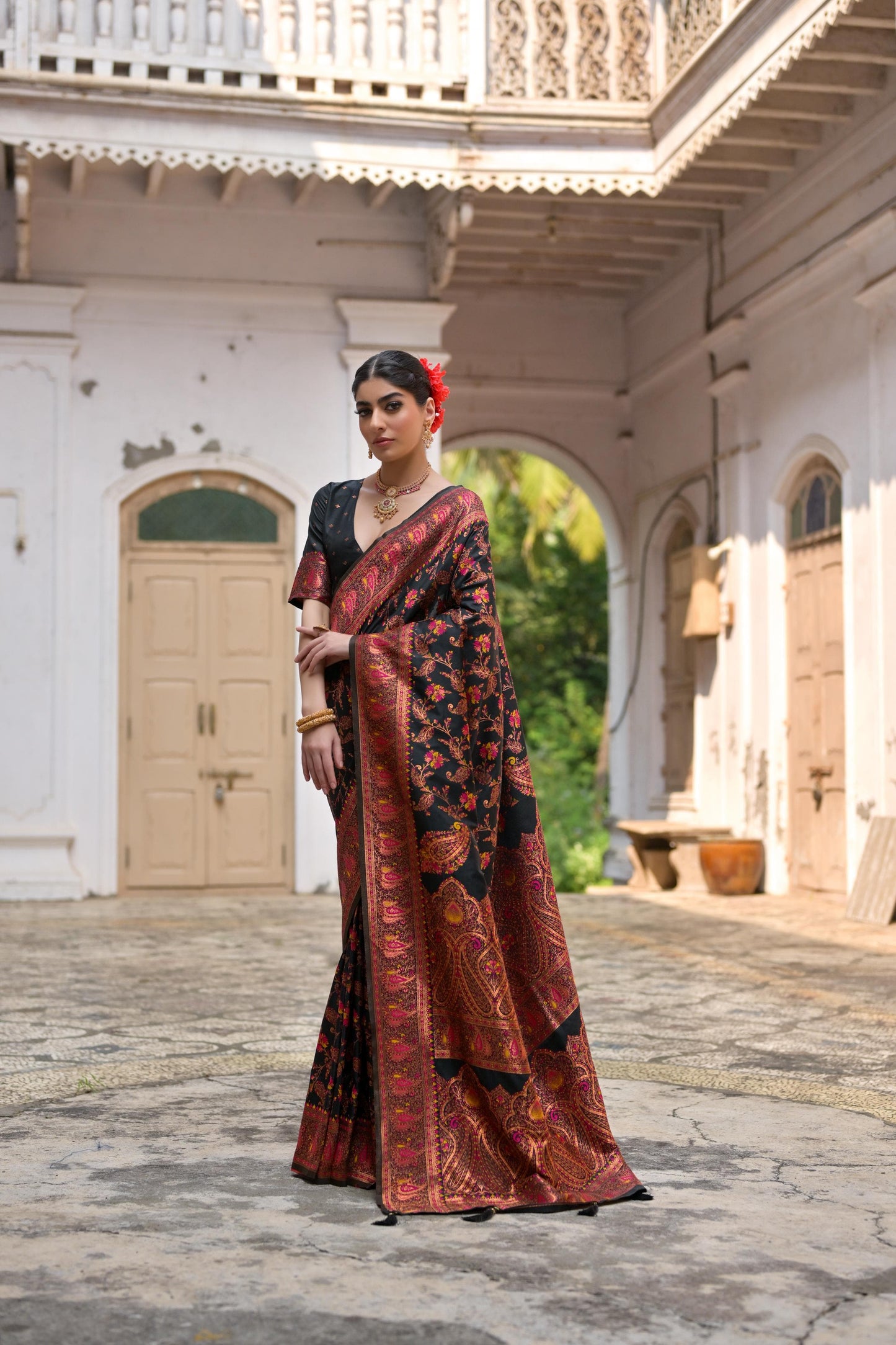 Taj - Andaaz – Rich Zari Silk in Emerald Glow