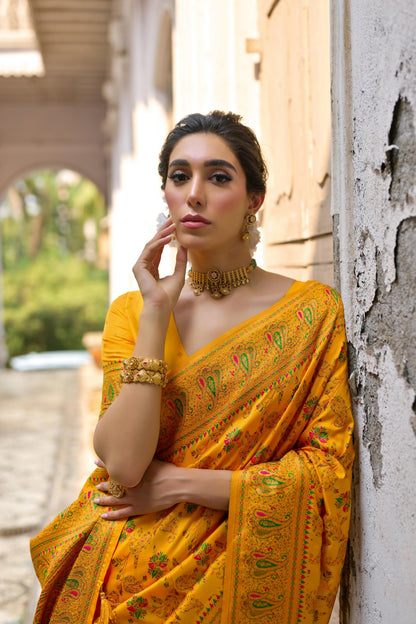 Taj - Andaaz – Rich Zari Silk in Emerald Glow