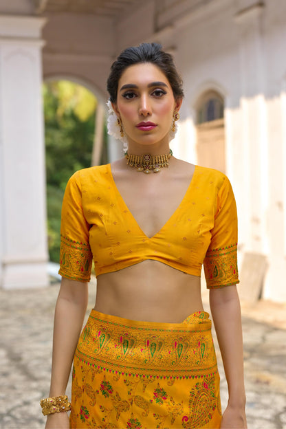 Taj - Andaaz – Rich Zari Silk in Emerald Glow