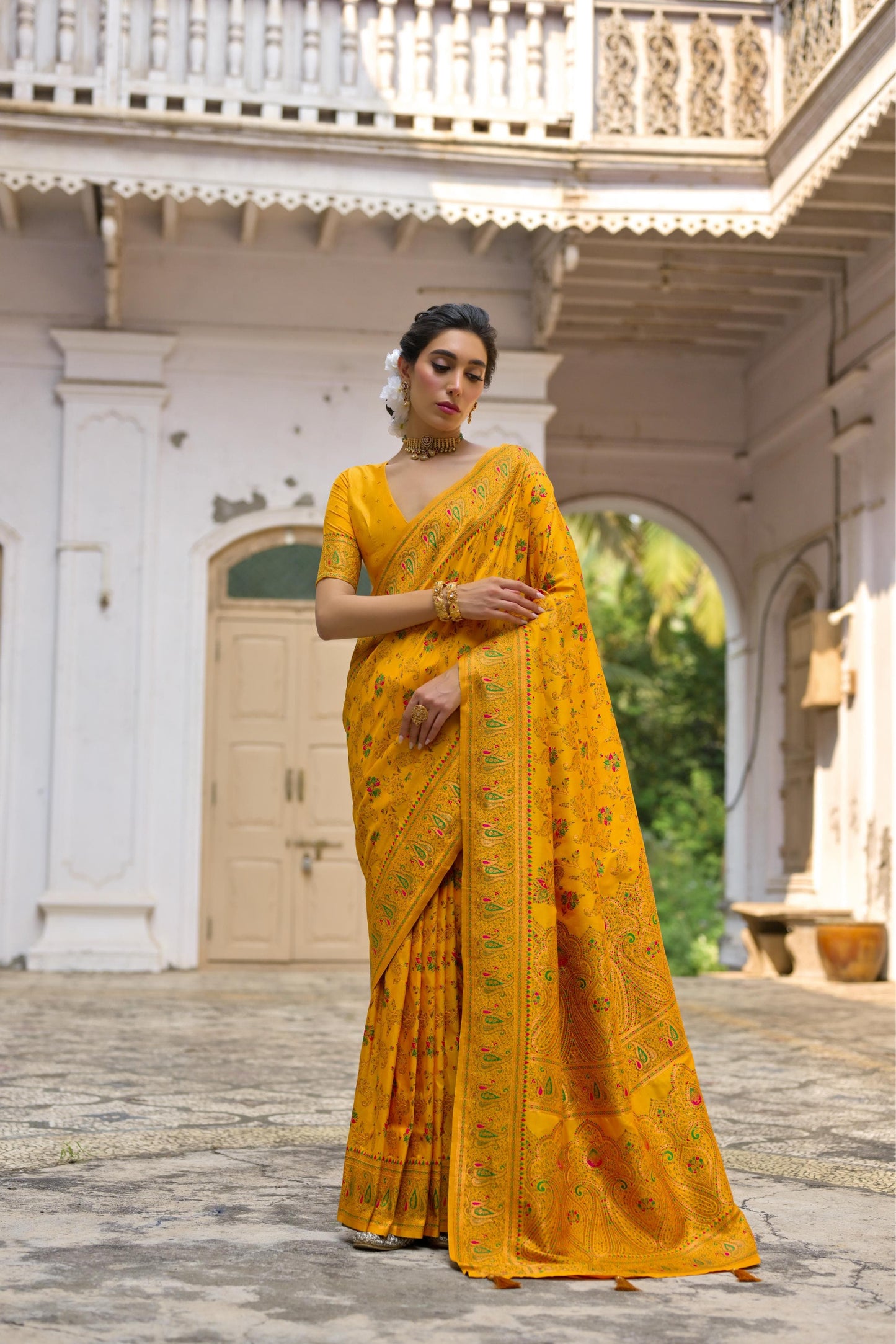 Taj - Andaaz – Rich Zari Silk in Emerald Glow