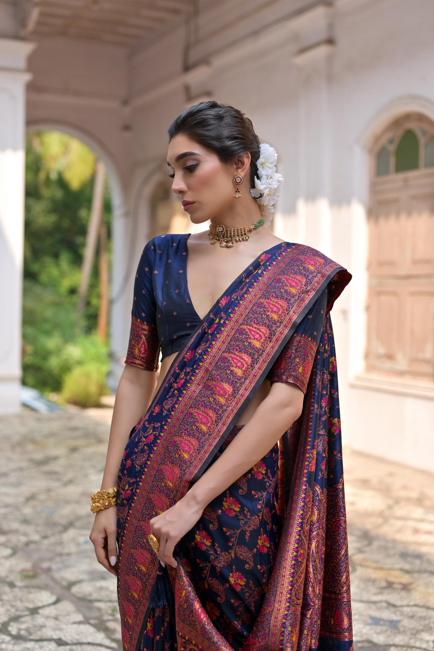 Taj - Andaaz – Rich Zari Silk in Emerald Glow