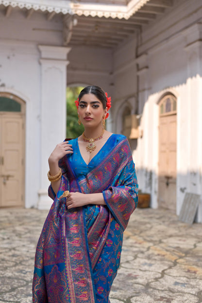 Taj - Andaaz – Rich Zari Silk in Emerald Glow