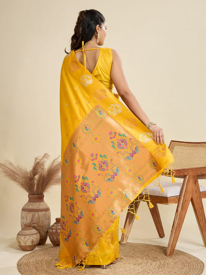 Noir- Soft Silk Saree with Copper Zari Motifs