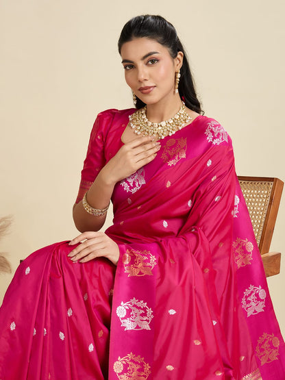 Noir- Soft Silk Saree with Copper Zari Motifs