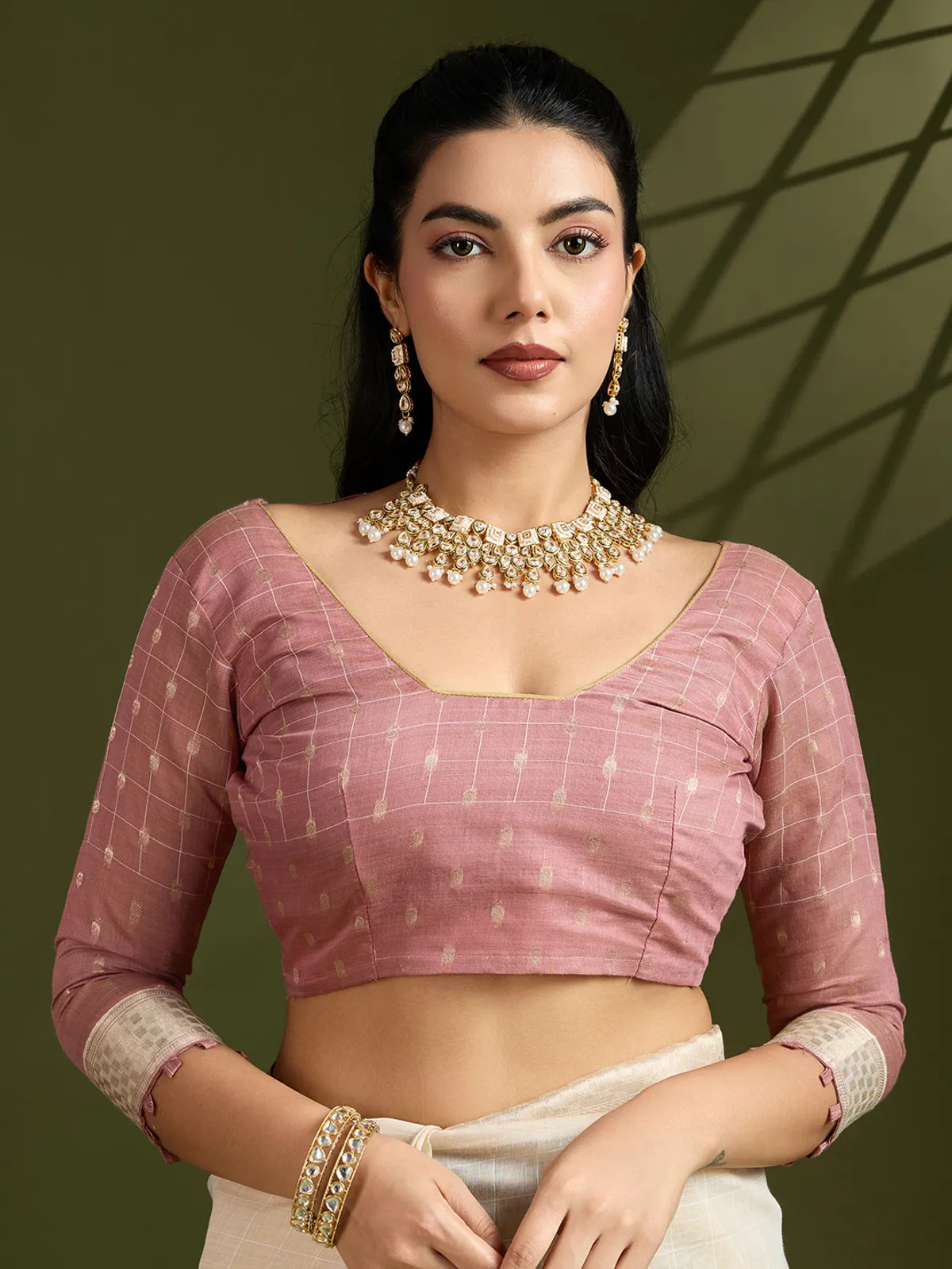 Morni- Elegant Handwoven Muga Cotton Saree with Pastel Motifs