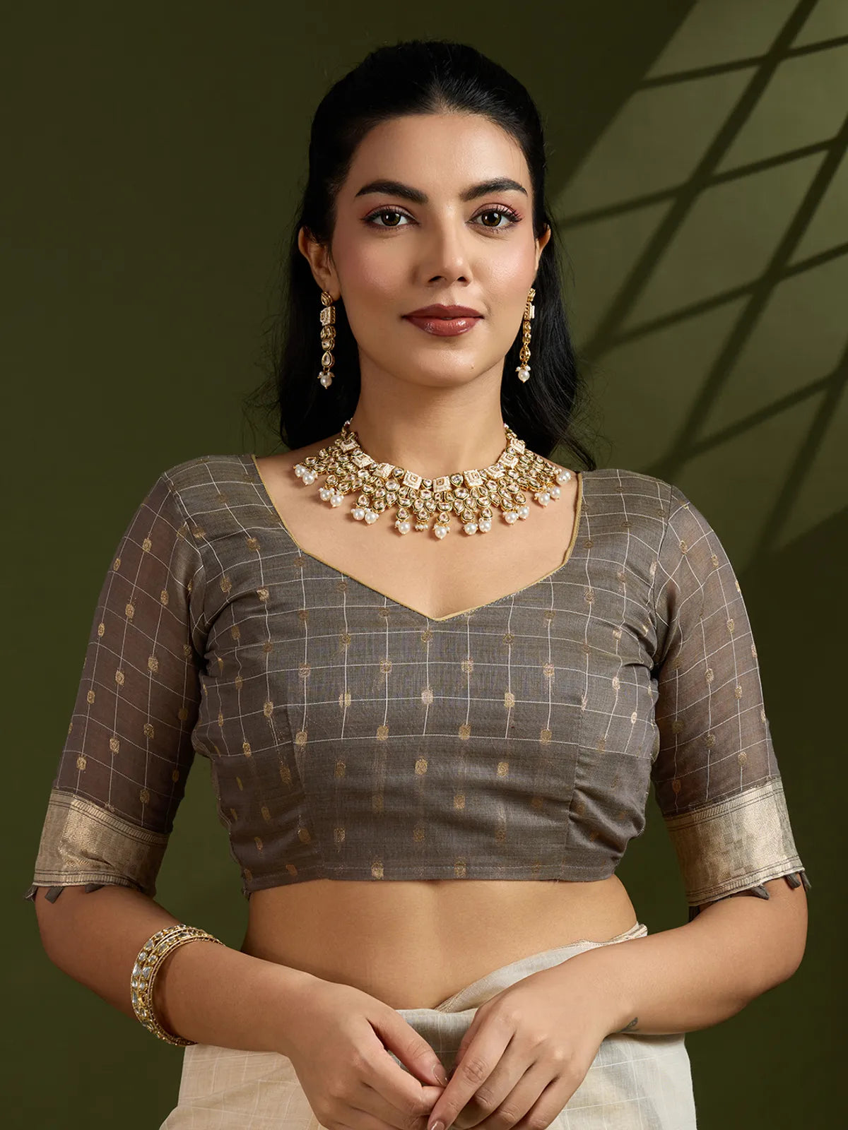 Morni- Elegant Handwoven Muga Cotton Saree with Pastel Motifs