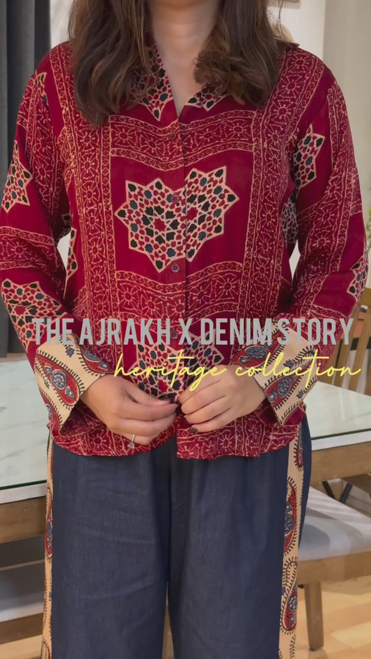 Hemi - Ajrakh Print shirt cord-set for women