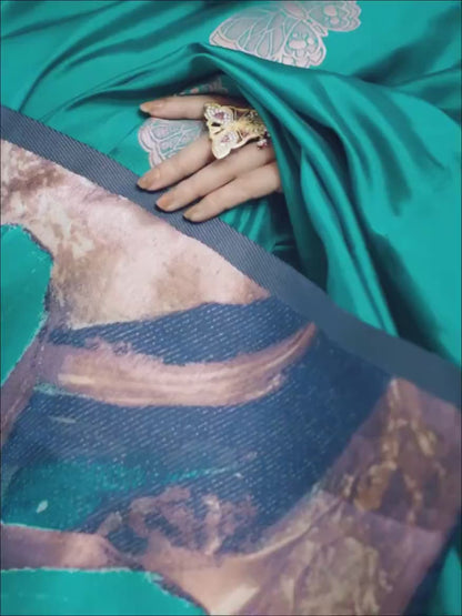 Elegant Purple Digital Printed Saree with Matching Blouse