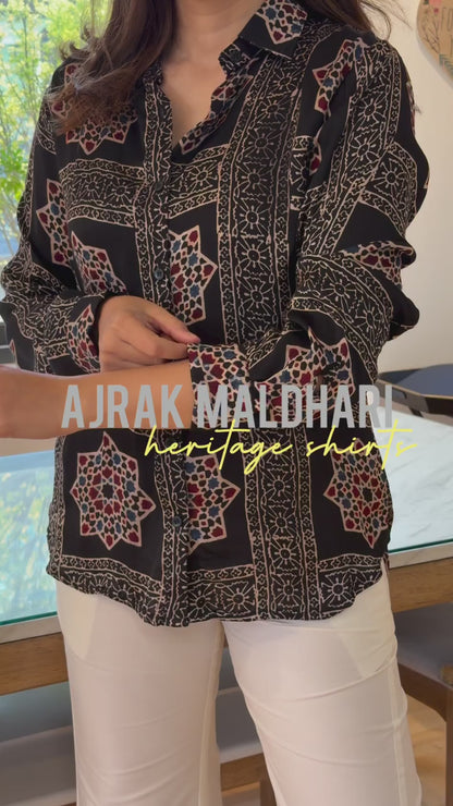 Hemi - Ajrakh Print shirt cord-set for women