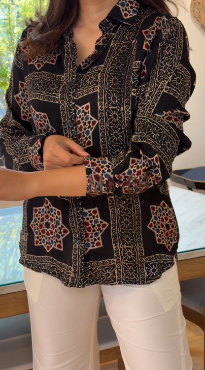 Hemi - Ajrakh Print shirt cord-set for women